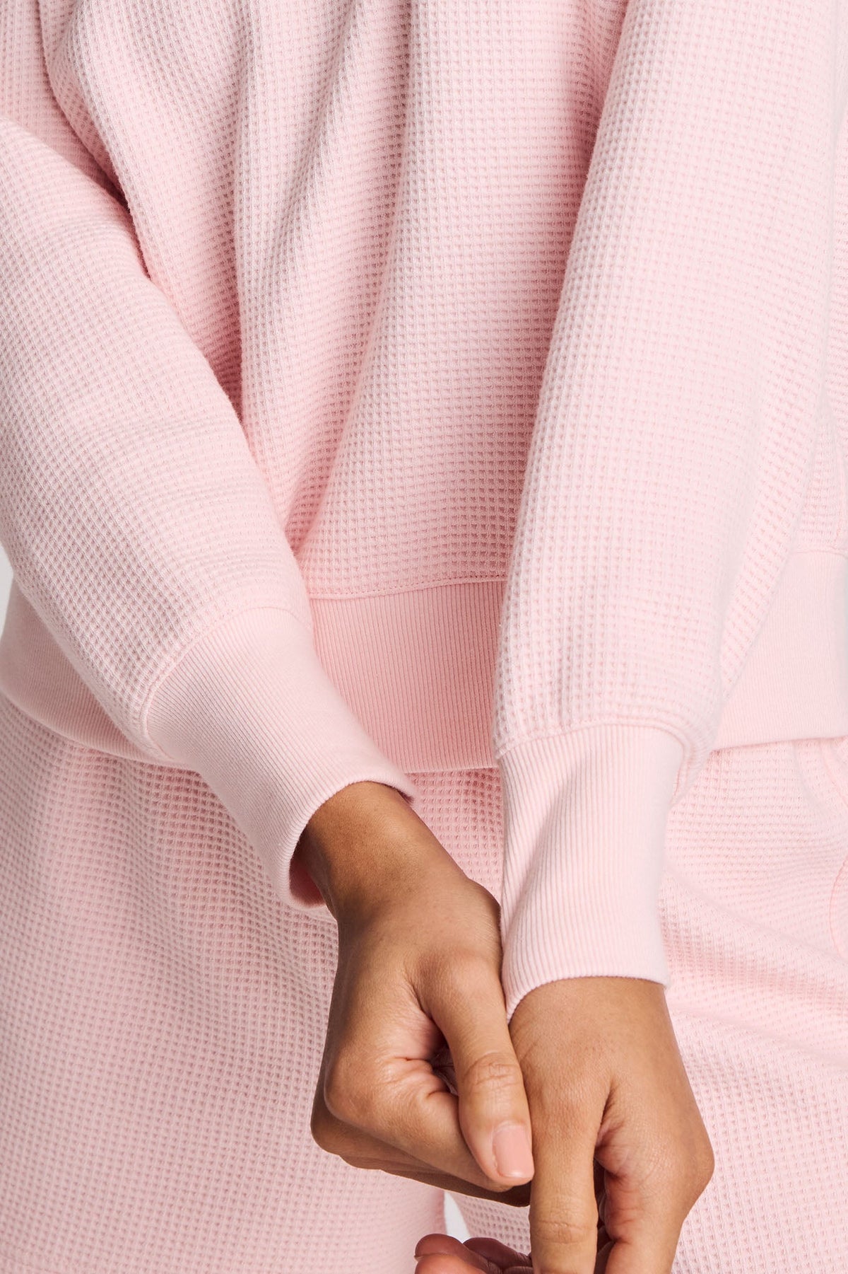 Waffle Knit Deep V in Shell