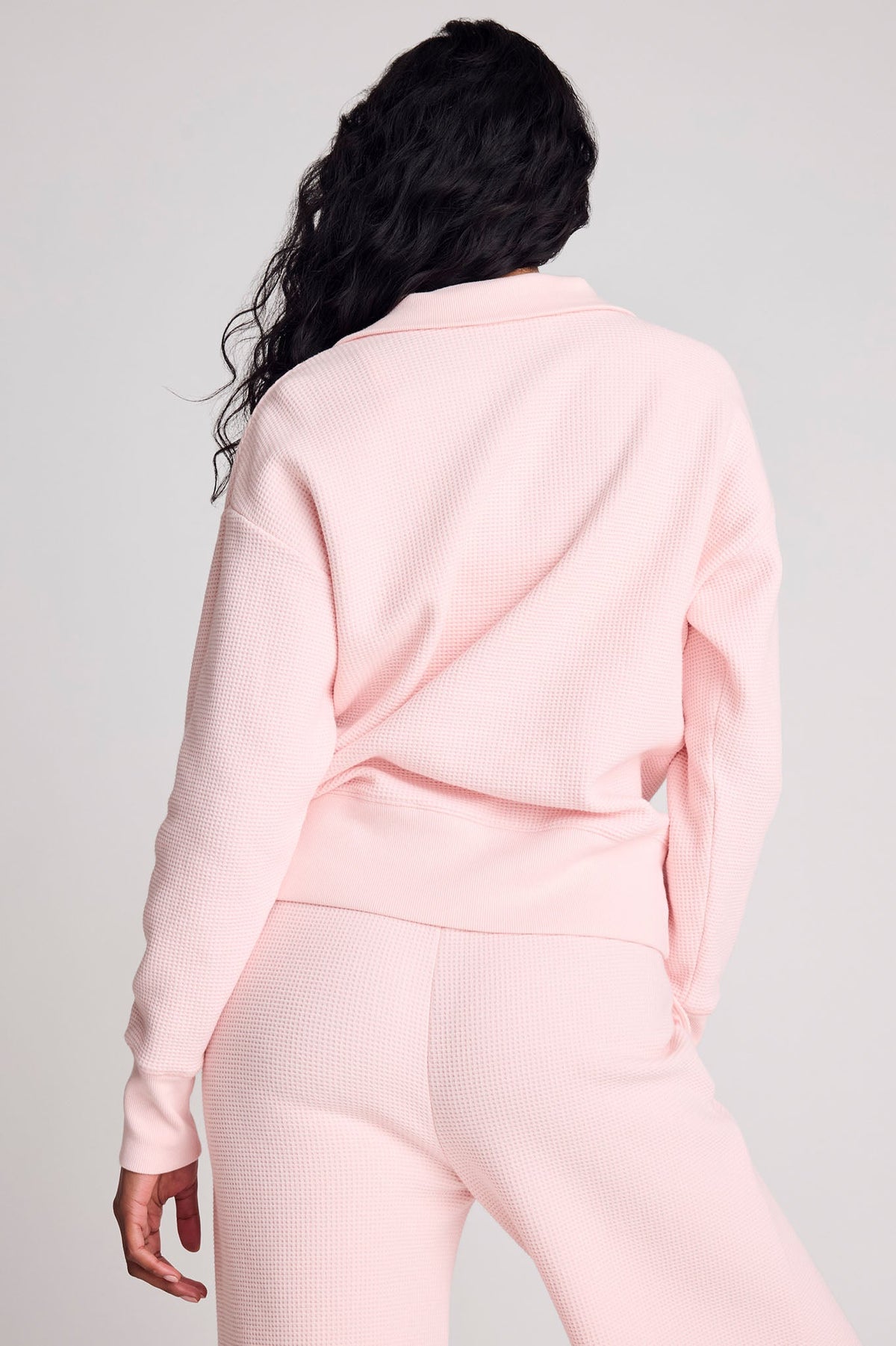 Waffle Knit Pullover in Shell